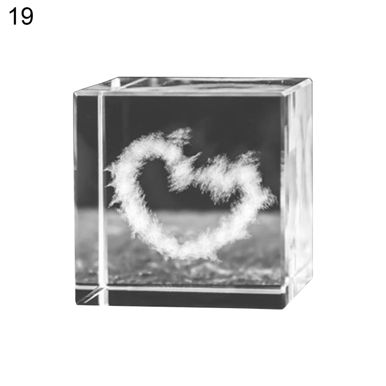 Cube Desktop Decor Ornamental Heart Print Cube Prism Decor