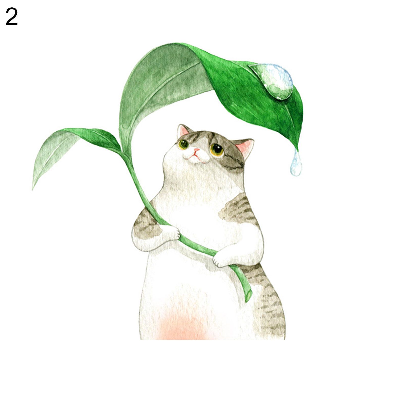 Cartoon Buck Head Cat Shape Removable Wall Sticker Home Room Background Decor