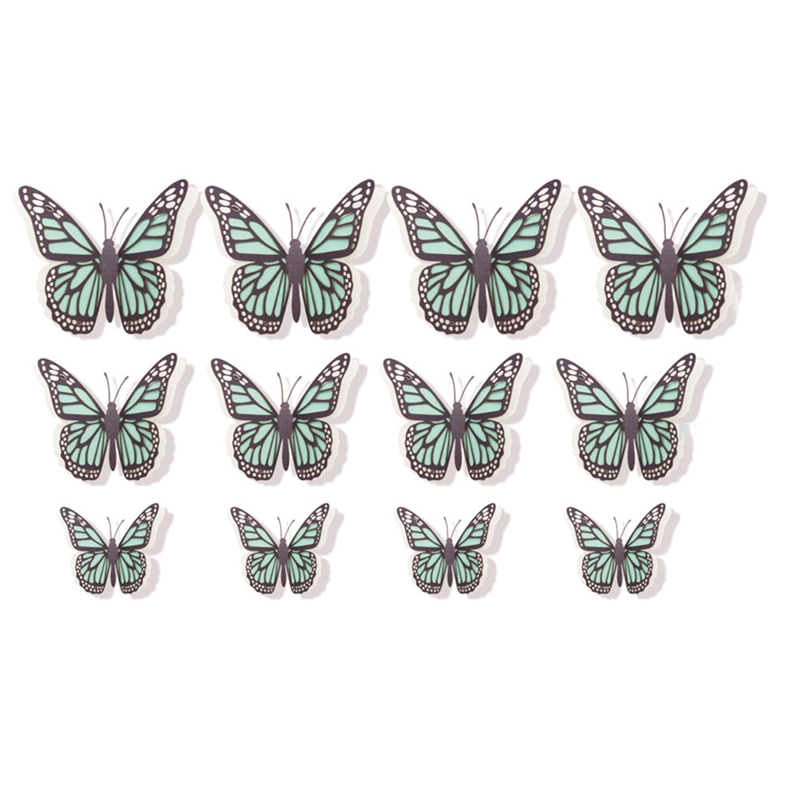 Glass Sticker Attrtive Three Layers Butterfly Glass Decal