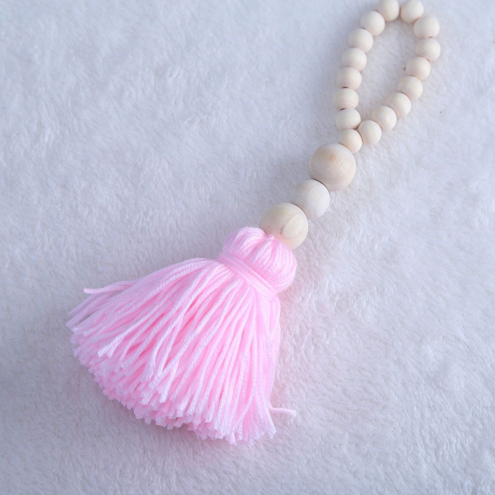 ic Wood Beads Tassel String Design Kids Room Tent Bed Wall Decoration Gift