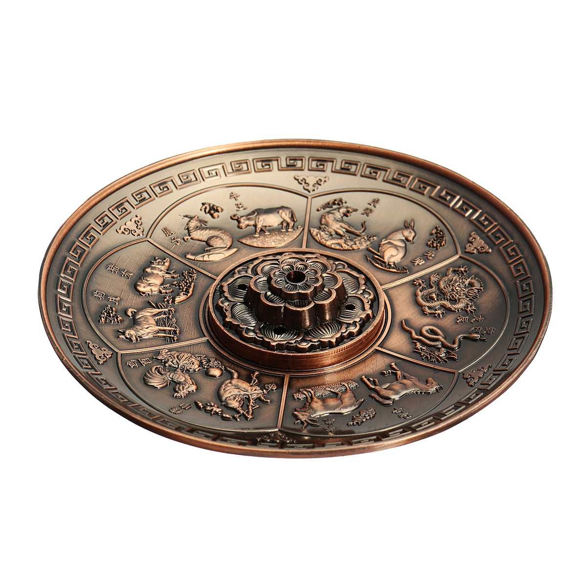 Chinese Dragon Incense Holder Retro 5 Holes Lotus Incense Burners Stick Cone Censer Plate Buddhi Home Office Decoration Crafts