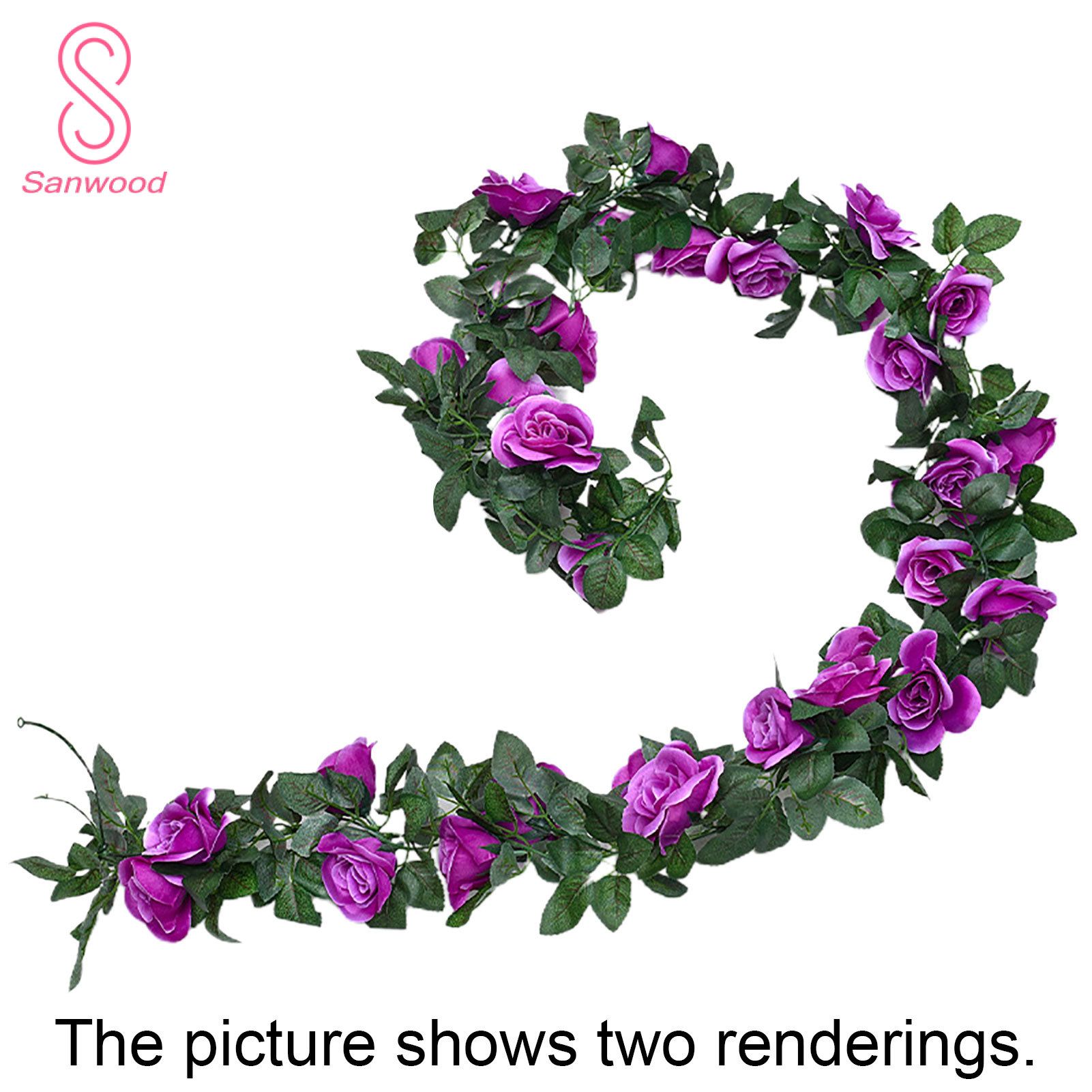 Fake Flower Vine Eco-friendly Anti-deform 6 Colors Rose Flower Vine Decor for Household