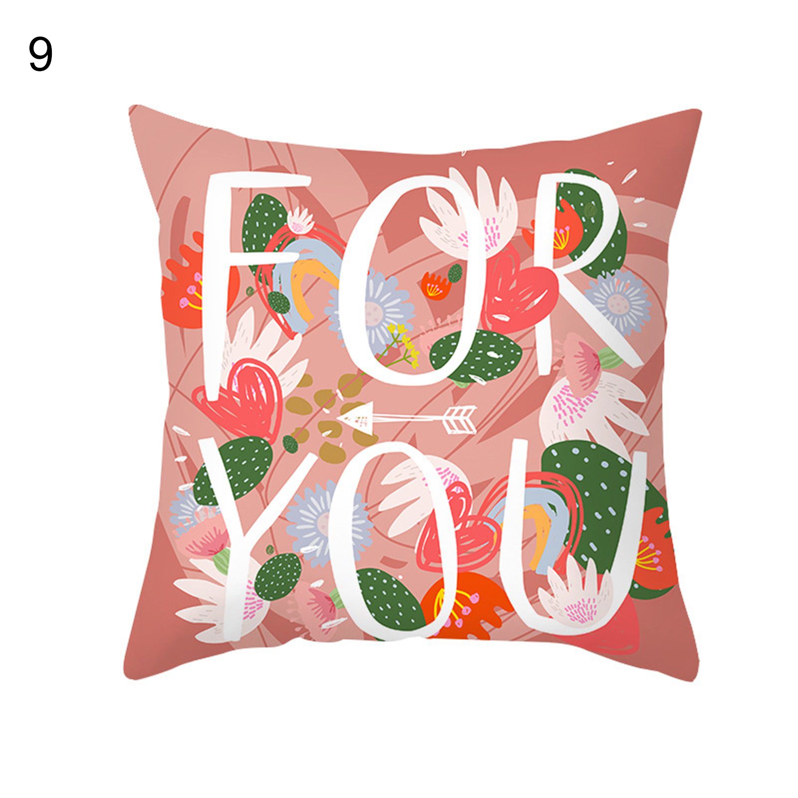 Cushion Cover Breathable Lovely Valentine's Day Printing Throw lowcase