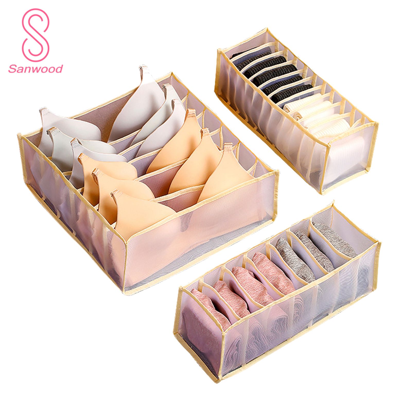 Wardrobe Organiser Moisture-proof Foldable Design Underwear Storage Box