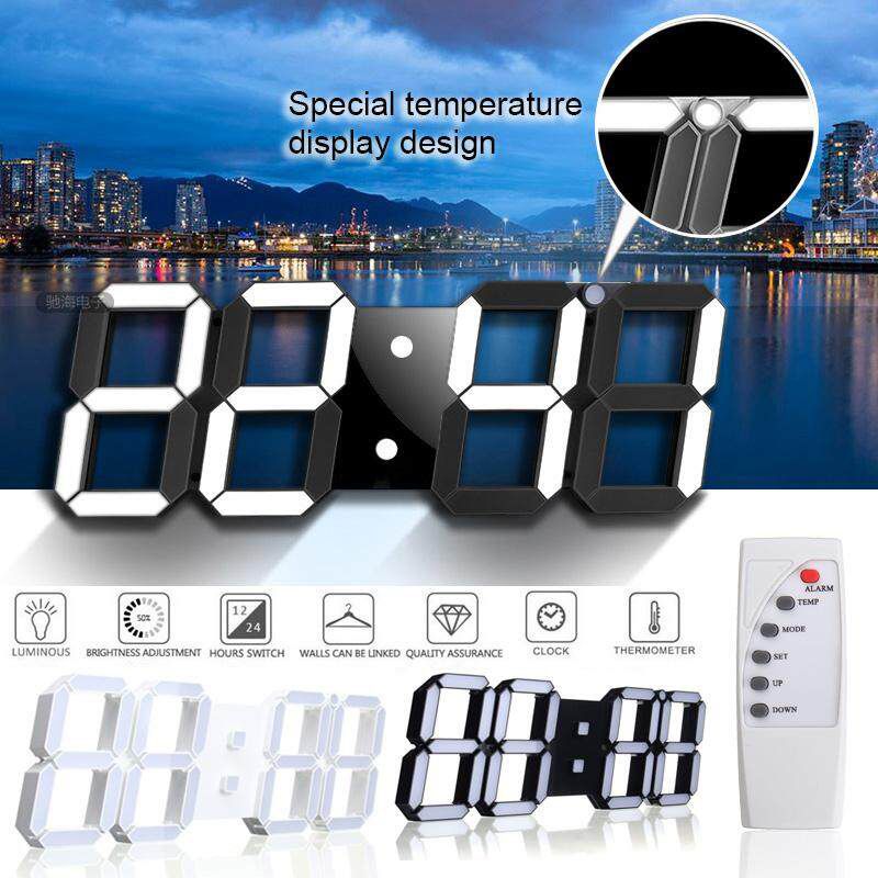 Modern Digital Led Table Desk Night Wall Clock Alarm Watch 24 12 Hour Display