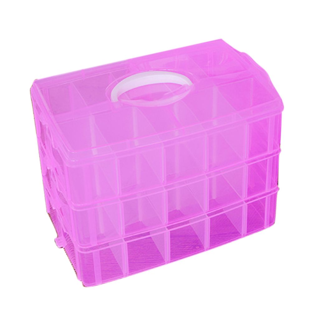 3 Layer Clear Jewelry Bead ls Craft Storage Organizer Compartment Box Case