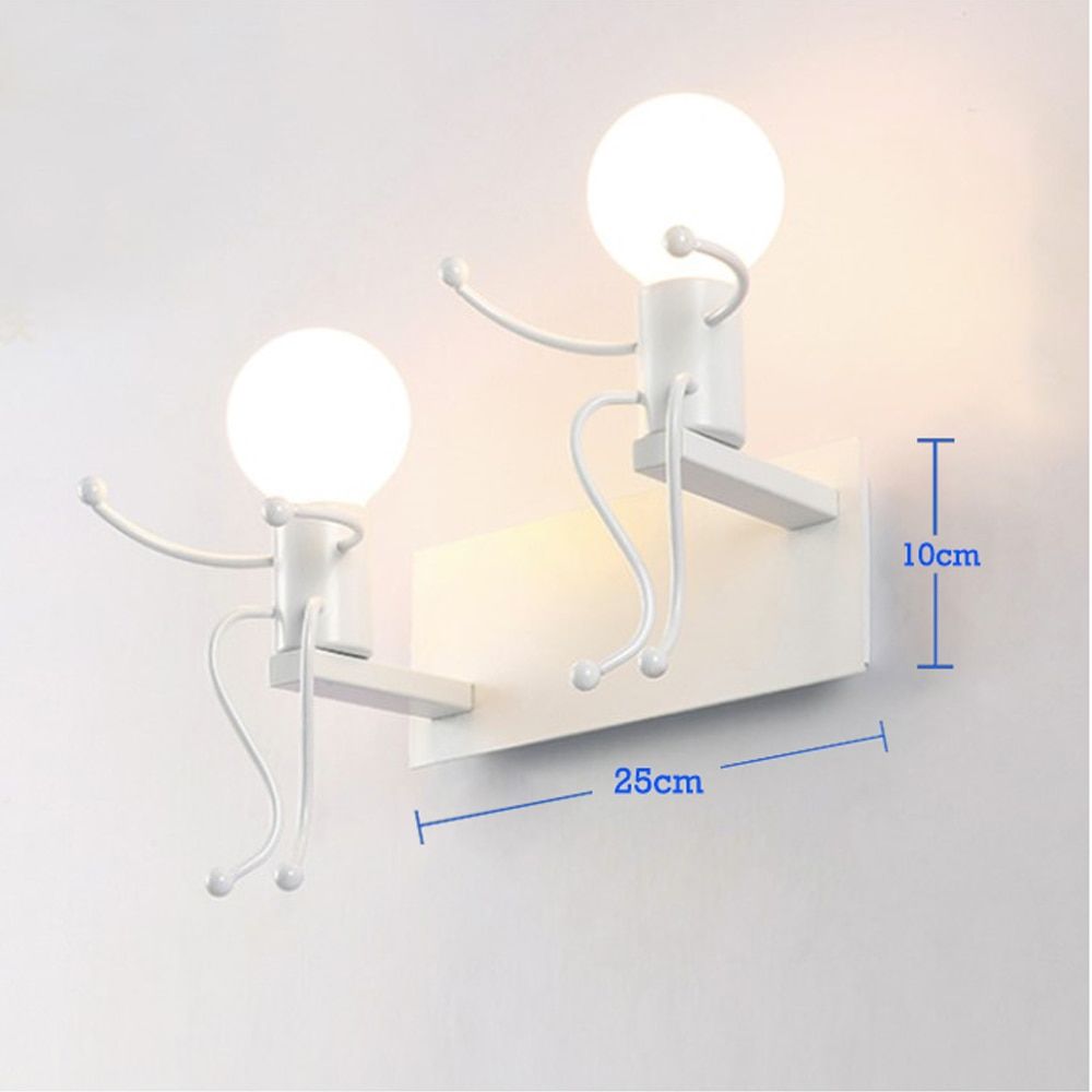 Nodic LED Wall Lamp American Industrial Style Iron Lights Creative Metal Cartoon Robot Sconce For Kids Children Room Bedroom