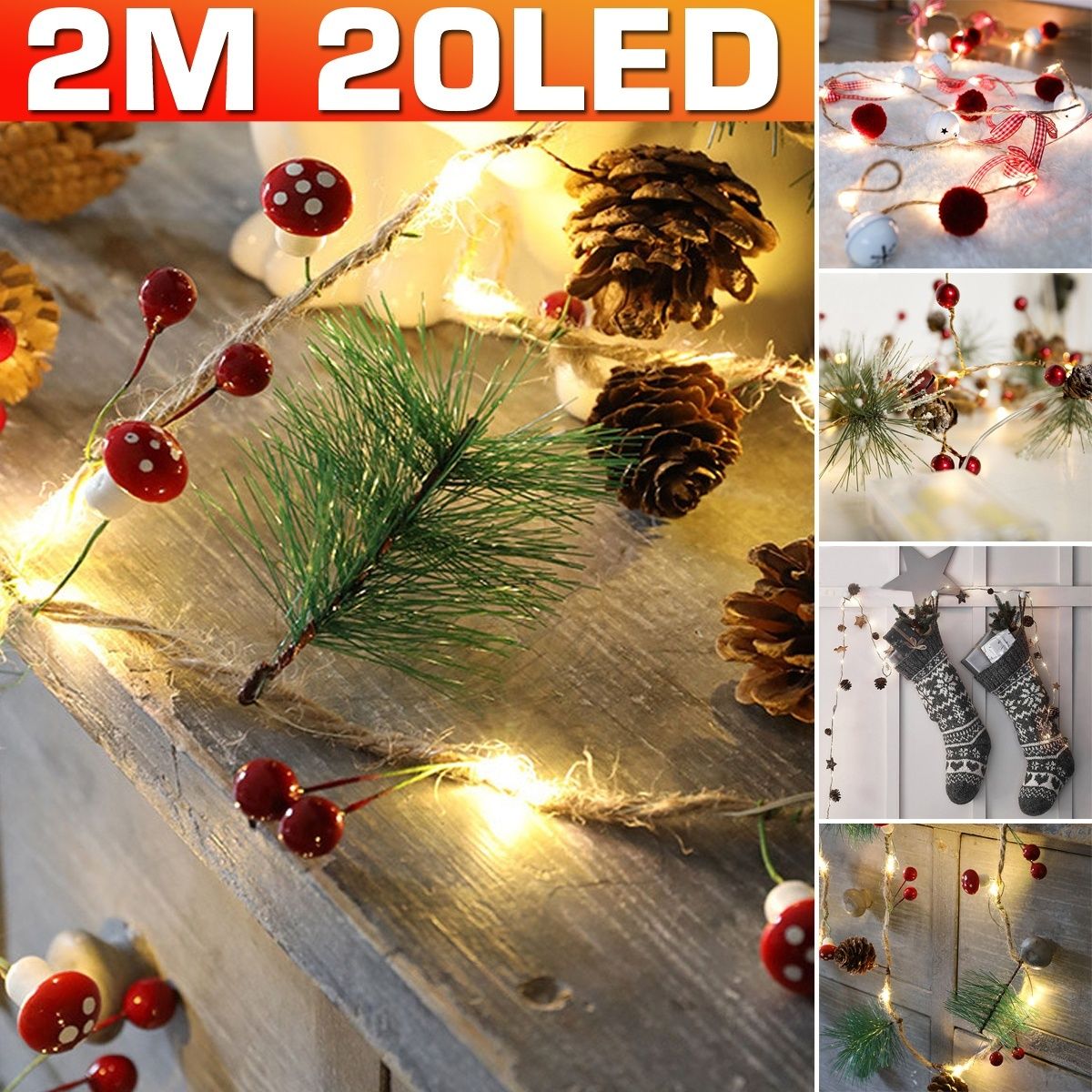 2M LED String Light Christmas Decor Home Decor Party Garden Decoration Lamps Mood lamp
