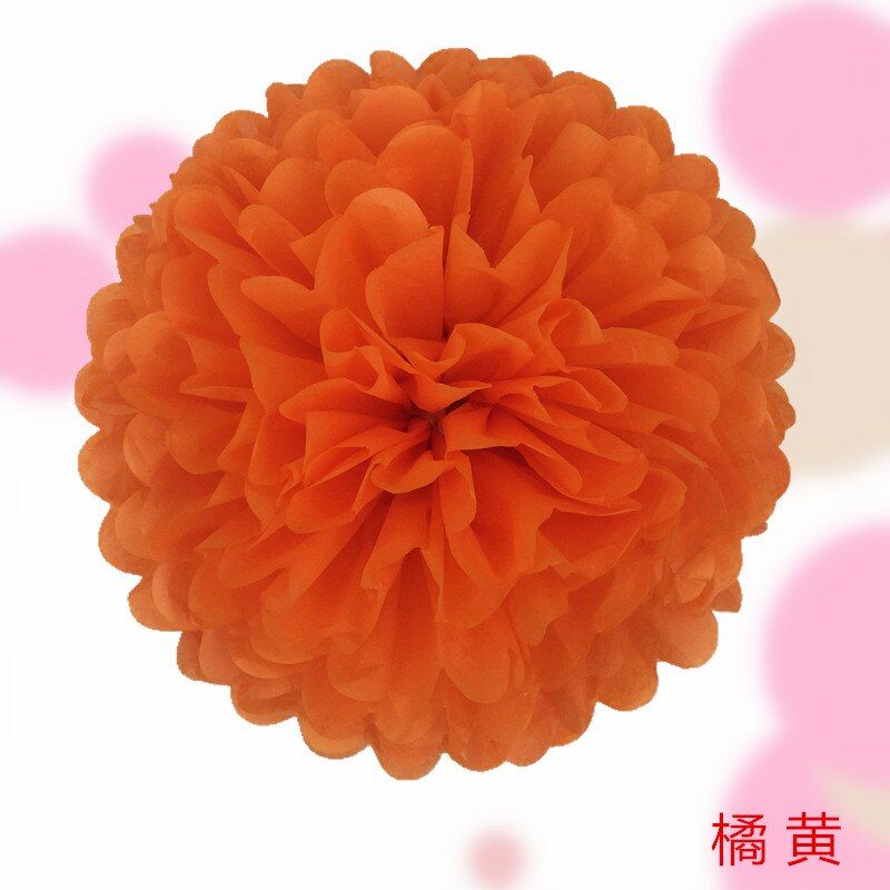 15cm 6" Flower Pompom Tissue Paper Pom Poms Christmas Halloween Baby Shower Birthday Wedding Party Decoration Paper Flower Balls
