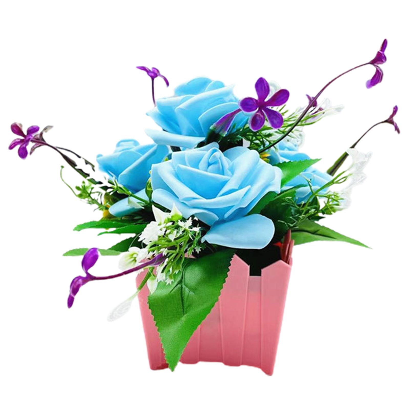 Skymountain Artificial Flower Realistic Floral Arrangement Artificial Rose Bonsai