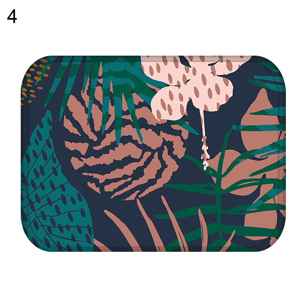 40x60cm Leaves Soft Anti-slip Doormat Rug Floor Mat Bathroom Living Room Decor