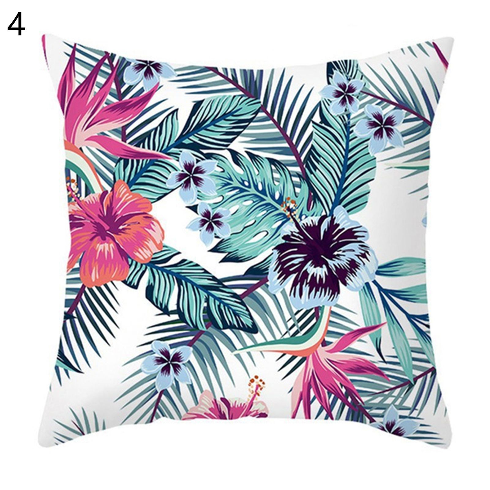 low Case Shrink Resistant Tropical Palm Leaves Cushion Throw Cover