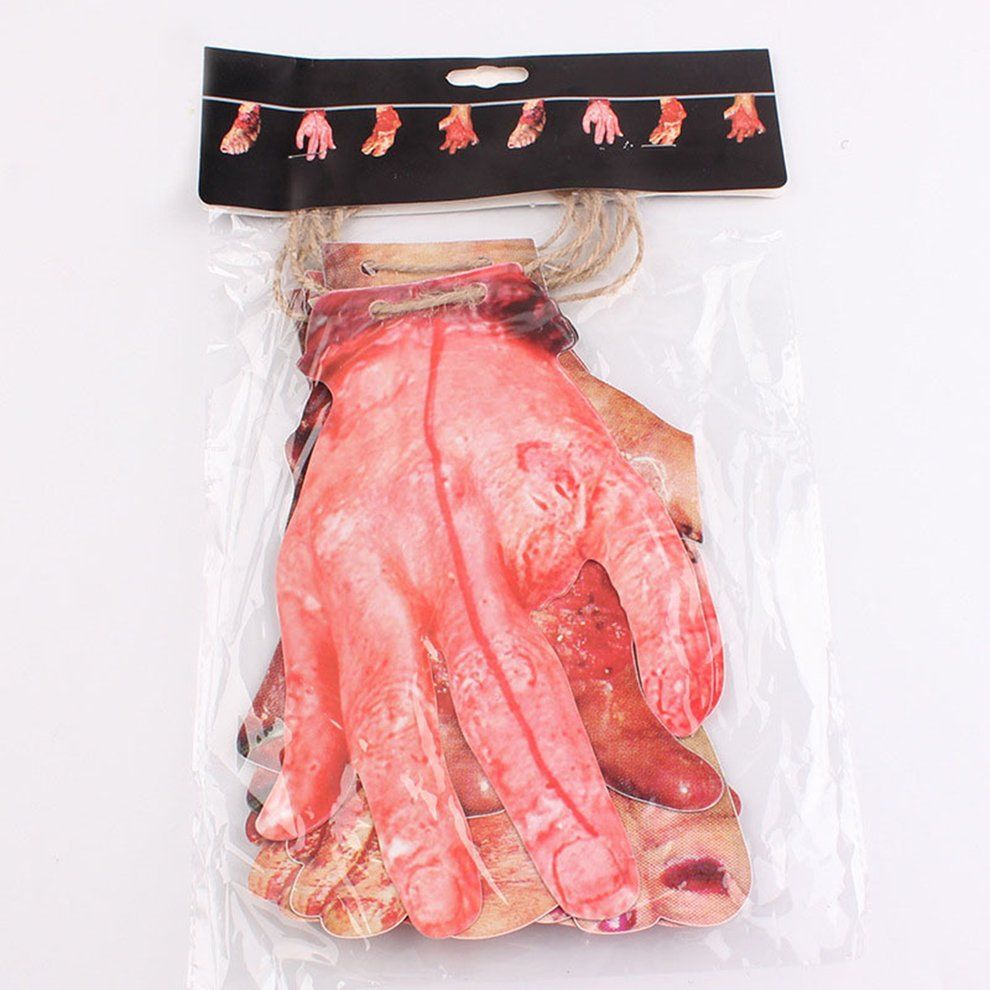 Halloween horror haunted house bar blood knife rotten hand and foot pendant