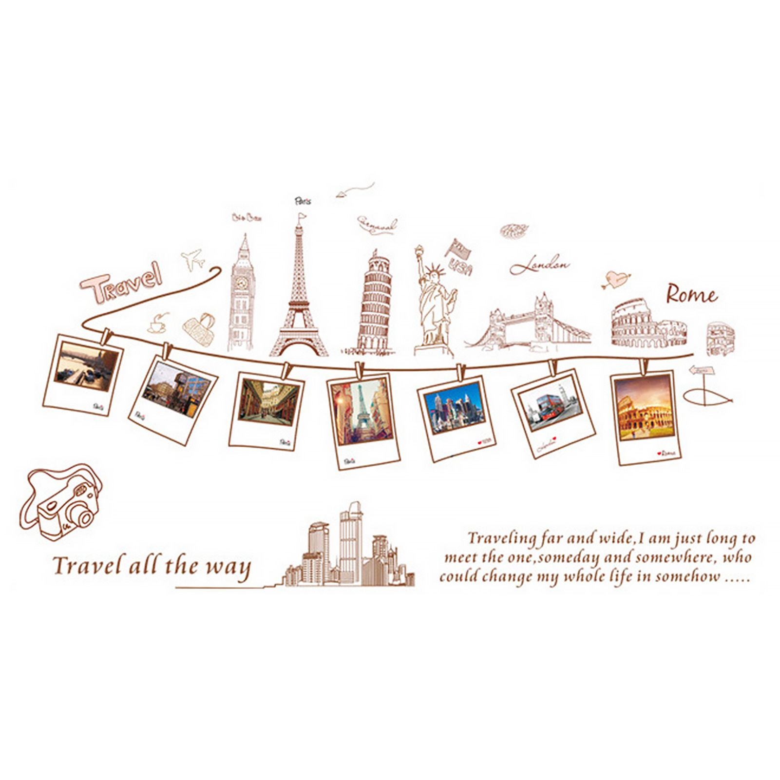 Photo Frame Wall Stickers S-adhesive Children Room Photo Frame Sticker Decal