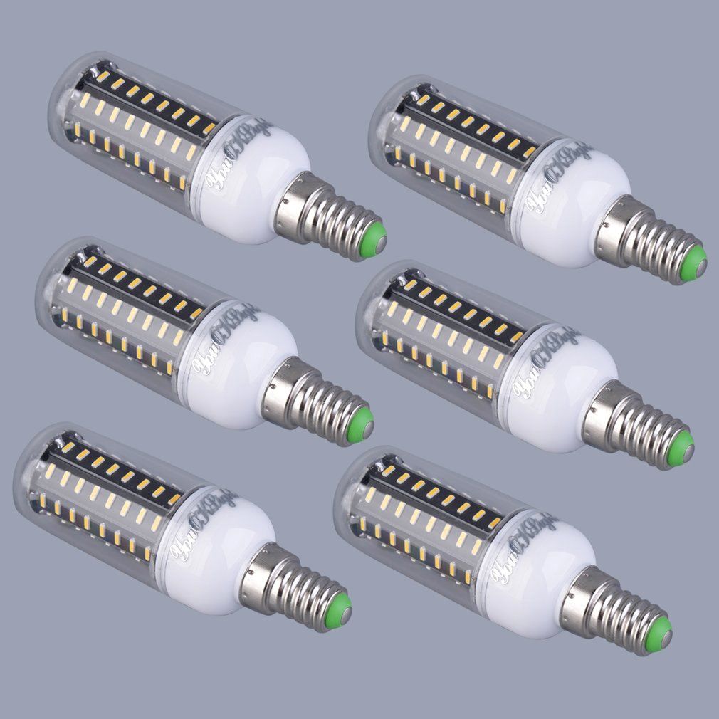 6Pcs E14 220V-240V 9W 72Led Smd4014 Cool/Warm White Light Corn Bulb Lamp Warm White