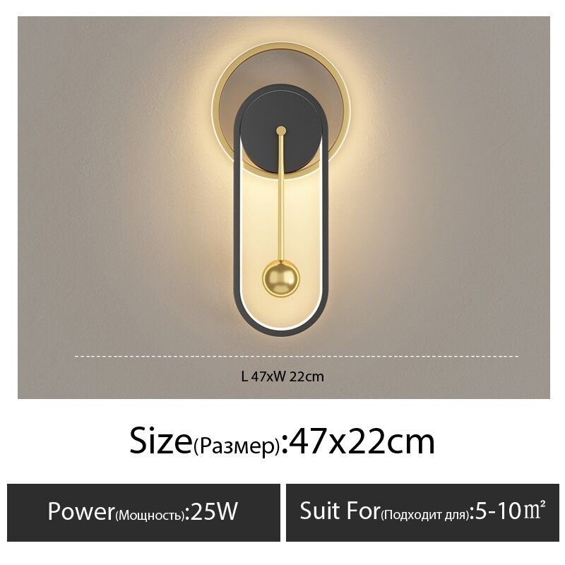 Wall lamp with clock dining room living room TV background wall decor aisle wall light Nordic silent clock bedroom bedside lamp
