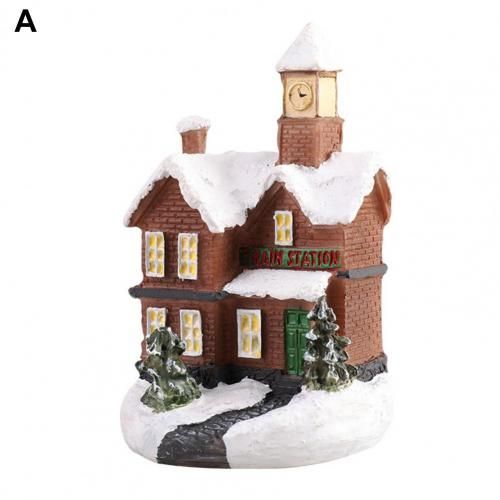 ChristScene Village Houses Town Decoration With Warm White Led Light XChristOrnament Kids Gift For Home Decor