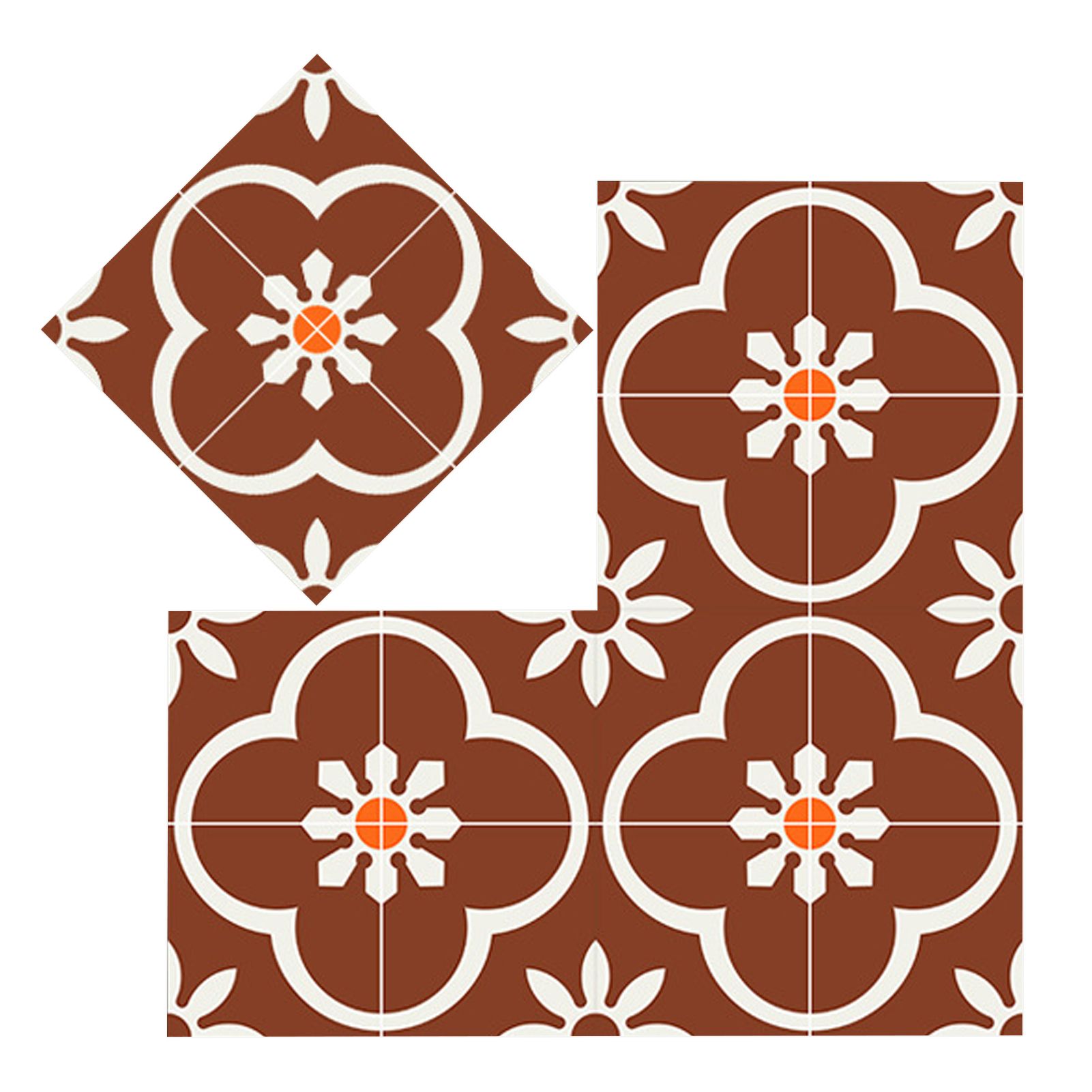 Wall Decal Waterproof Floral Pattern Design Tile Decal