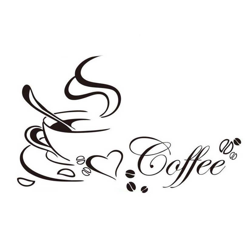 Wall Sticker English Words Coffee Living Room Bedroom Backdrop Decorative Decal
