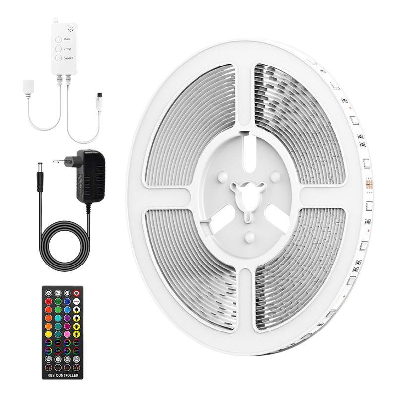 5M LED Strip Light, Color Changing RGB Flexible LED Light Strip with Bluetooth Controller (EU Plug)