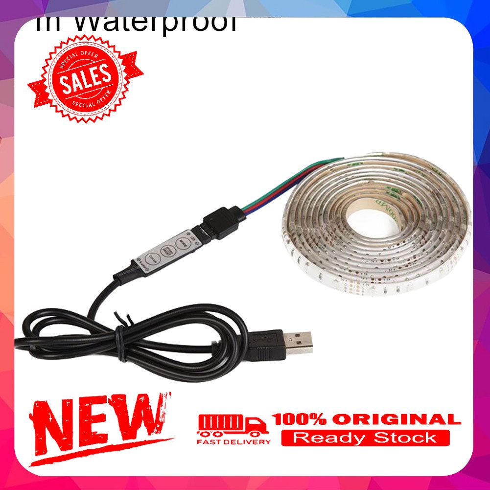 0.5/1/2/3/4/5m 5V USB Waterproof RGB Color LED Strip Light Lamp TV Backlight