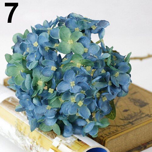 1 Pc Fashion 1 Bouquet Faux Artificial Silk Flower Hydrangea Leaves Wedding Party Home Decoration Craft Artificial Flowers