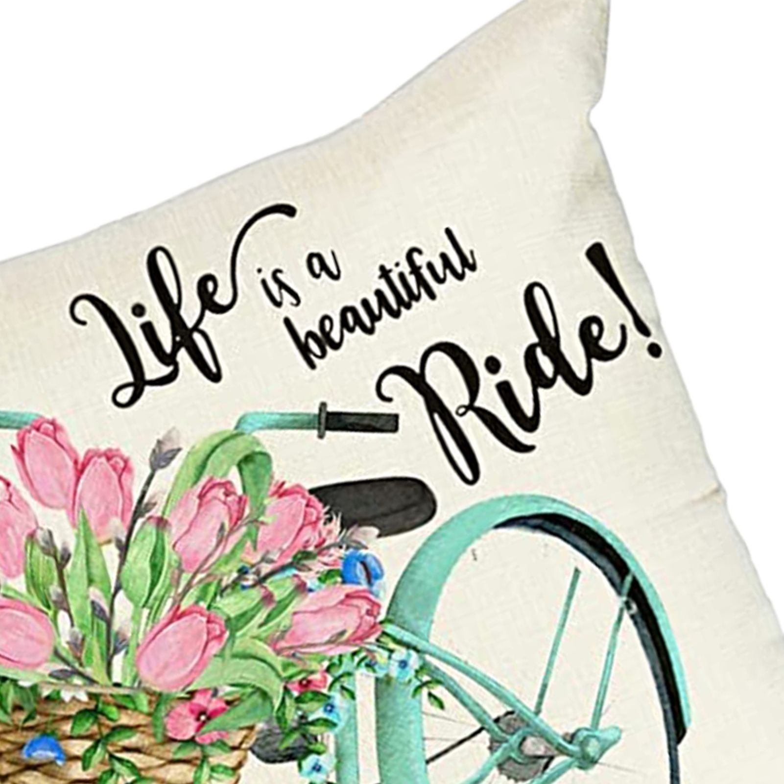 Cushion Cover Tear Resistant Smooth Zipper Bicycle Floral Cushion Cover