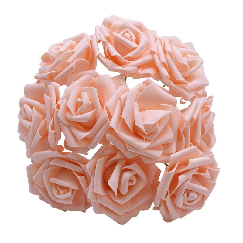 20 pieces PE Foam Rose Flowers Pretty Charming Artificial Flowers Bride Bouquet DIY Scrapbooking Wedding Home Decor Supply