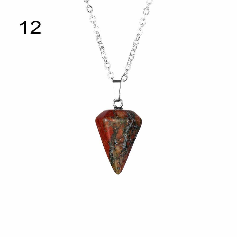 1PC Natural Reiki Pendant Healing Crystal Amulet Gemstone Hexagon Pyramid Jewelry Charm Gift Accessories DIY Craft