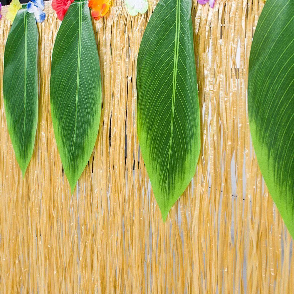2.75X0.75m Fashion Hawaiian Picnic Leaves Table Skirt for Party Decoration
