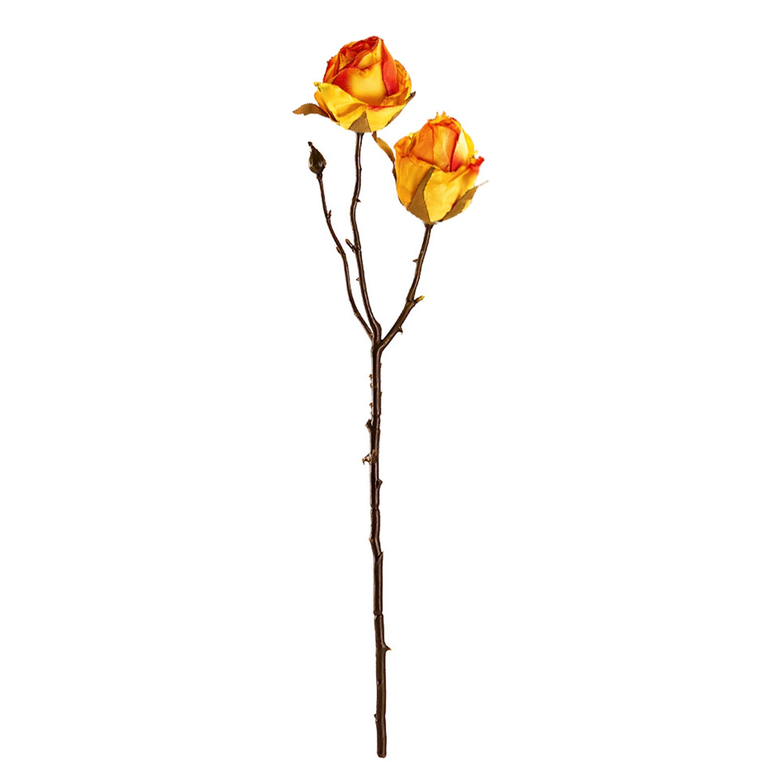 Fake Flower Eye-catching 2 Heads Artificial Rose Flower Decoration