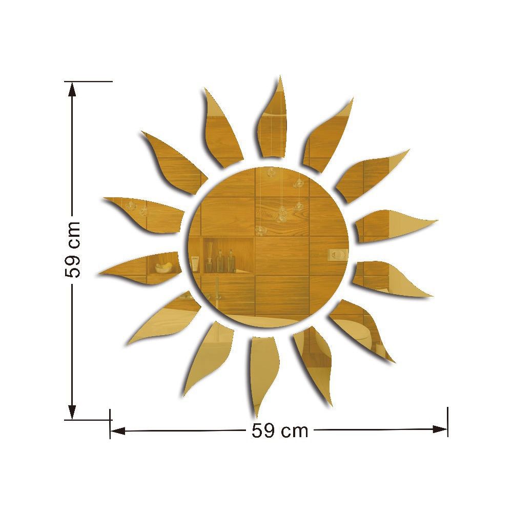 Yfashion 3D Acrylic Sun Shape rror Surface Wall Sticker DIY Wall Decoration