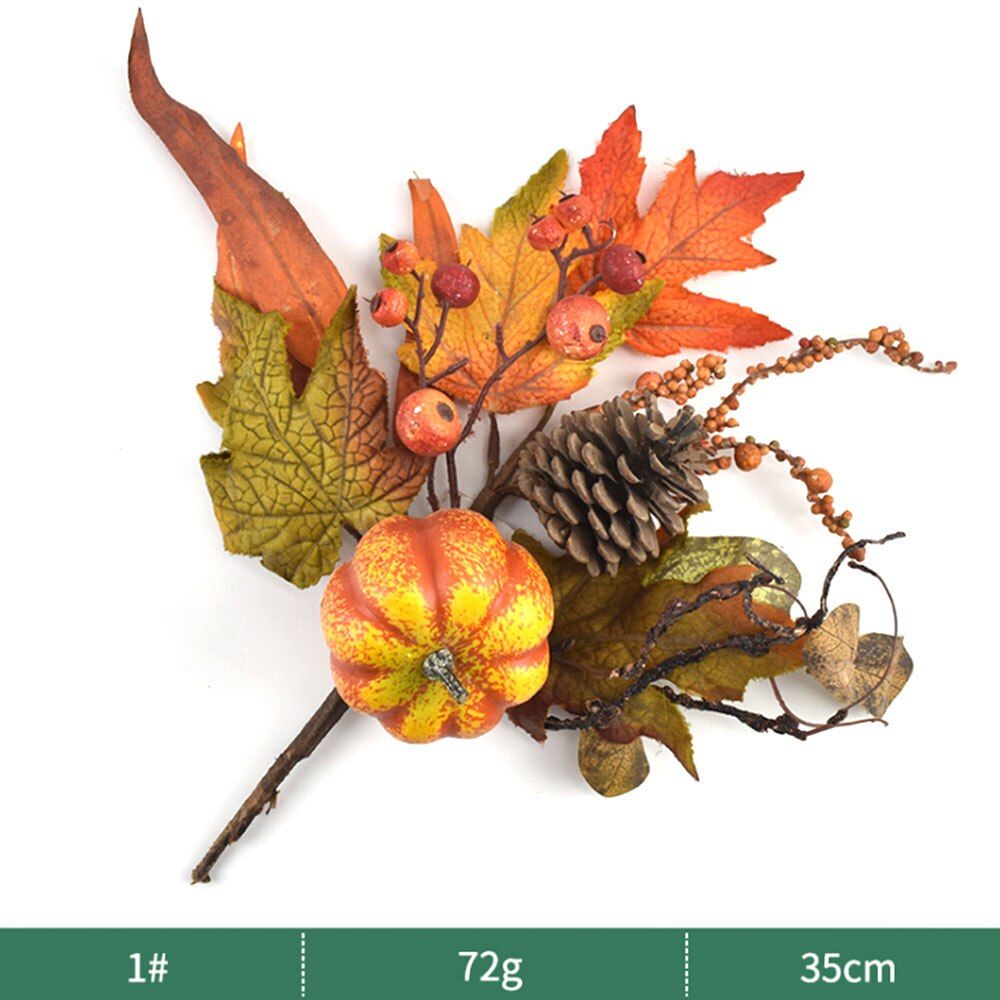 Artificial Simulation Maple Leaf Pumpkin Sunflower Pick Garland Accessories Home DIY Autumn Harvest Thanksgiving Halloween Decor
