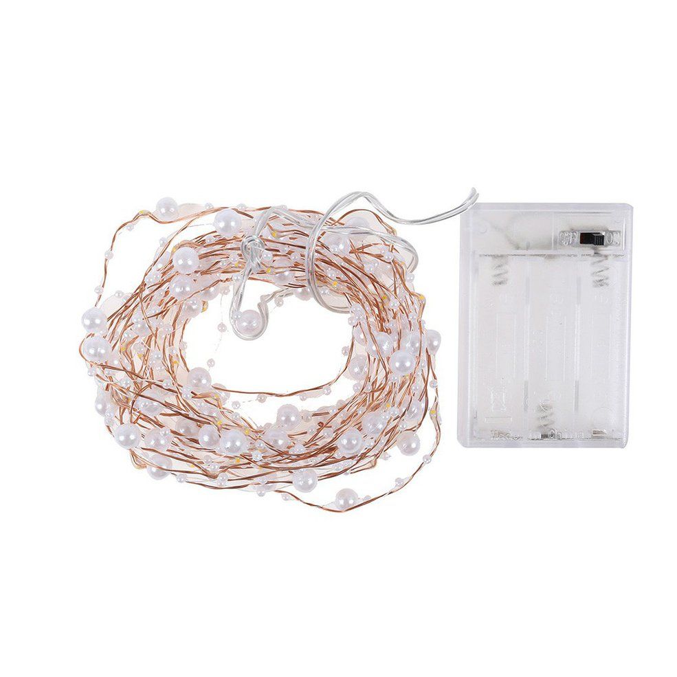 Pearl copper wire string lights Party Birthday Wedding Christmas Decoration lights Energy Saving Pearlized Fairy Garland-warm white