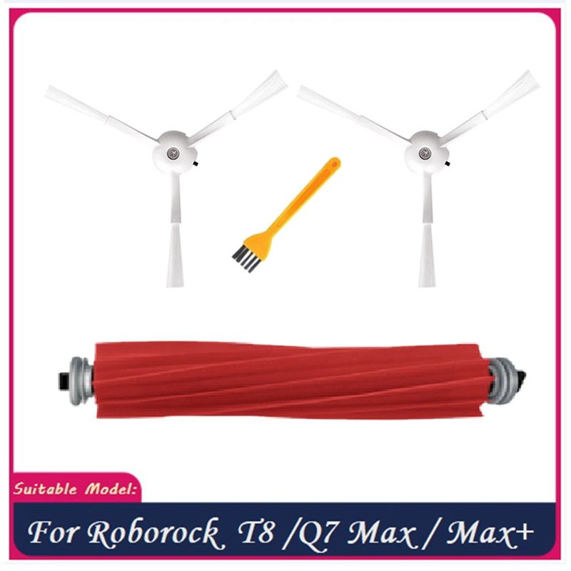 4PCS Detachable Main Side Brush for Roborock T8/Q7 Max / Max+ Robot Vacuum Cleaner Accessories Replacement Kit