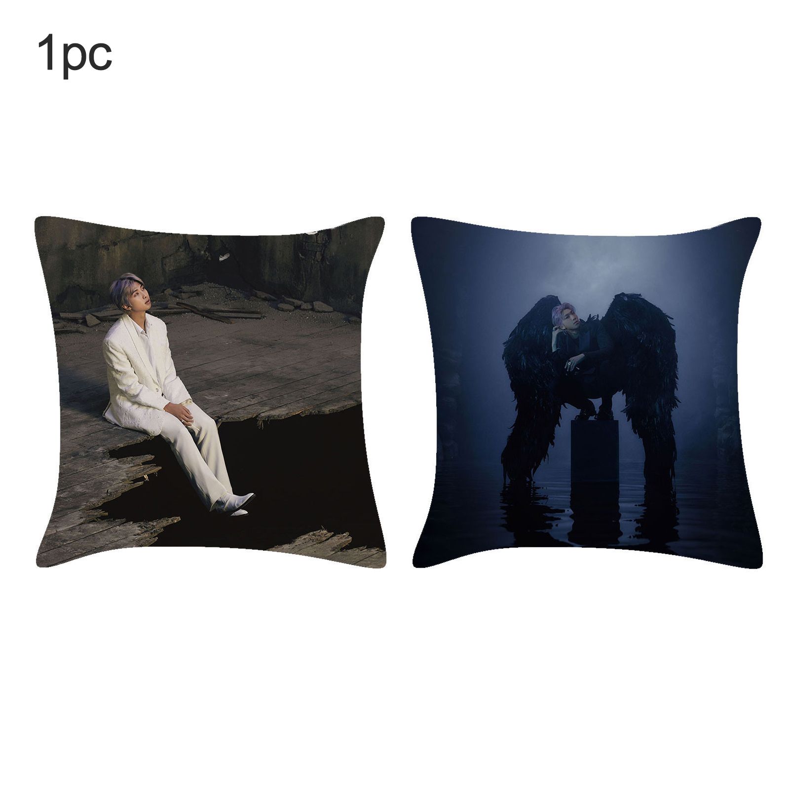Double-sided BTS Figure Printing Sofa Bed Cushion Cover Pillow Case Pillowslip