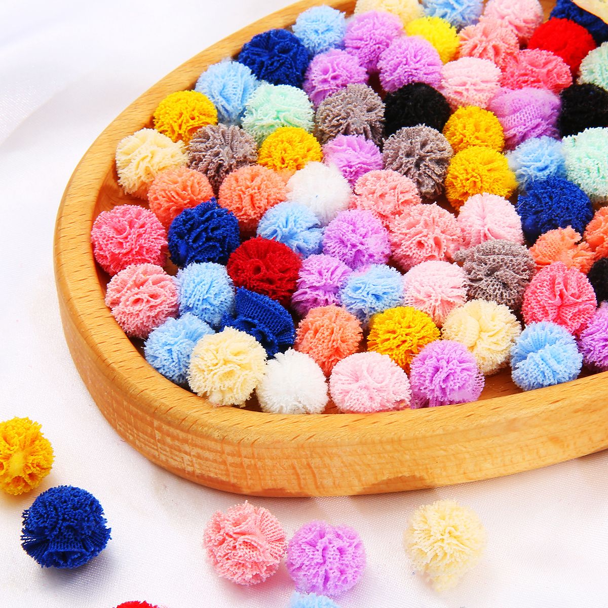 30pcs/pk Polyester Stretch Tennis DIY Kids Headwear Bow Accessories 15mm Handmade Baby Clothes Hat Ornament
