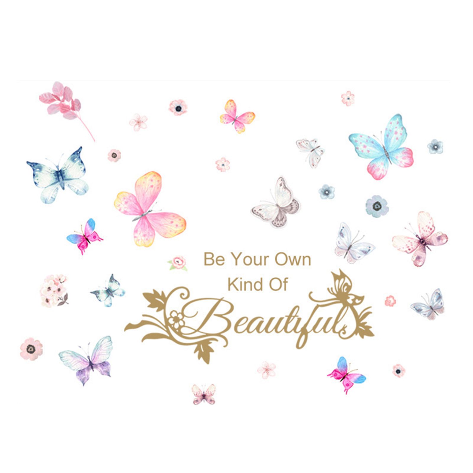 Wall Sticker Long Lasting Decorative Butterfly Print Sticker with Text