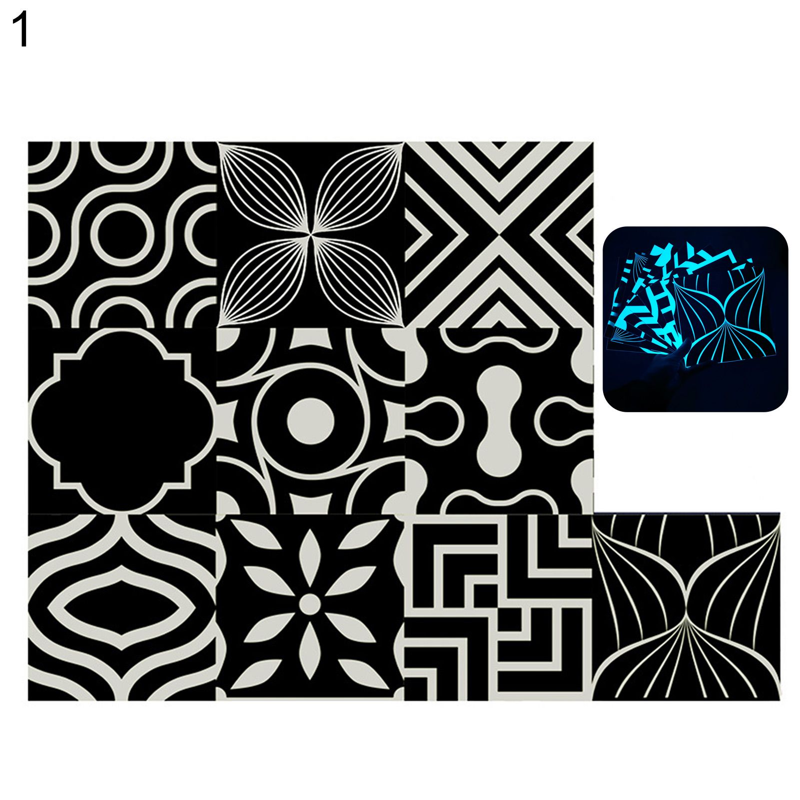 Tile Stickers Splicing Color Fadeless Floor Stickers