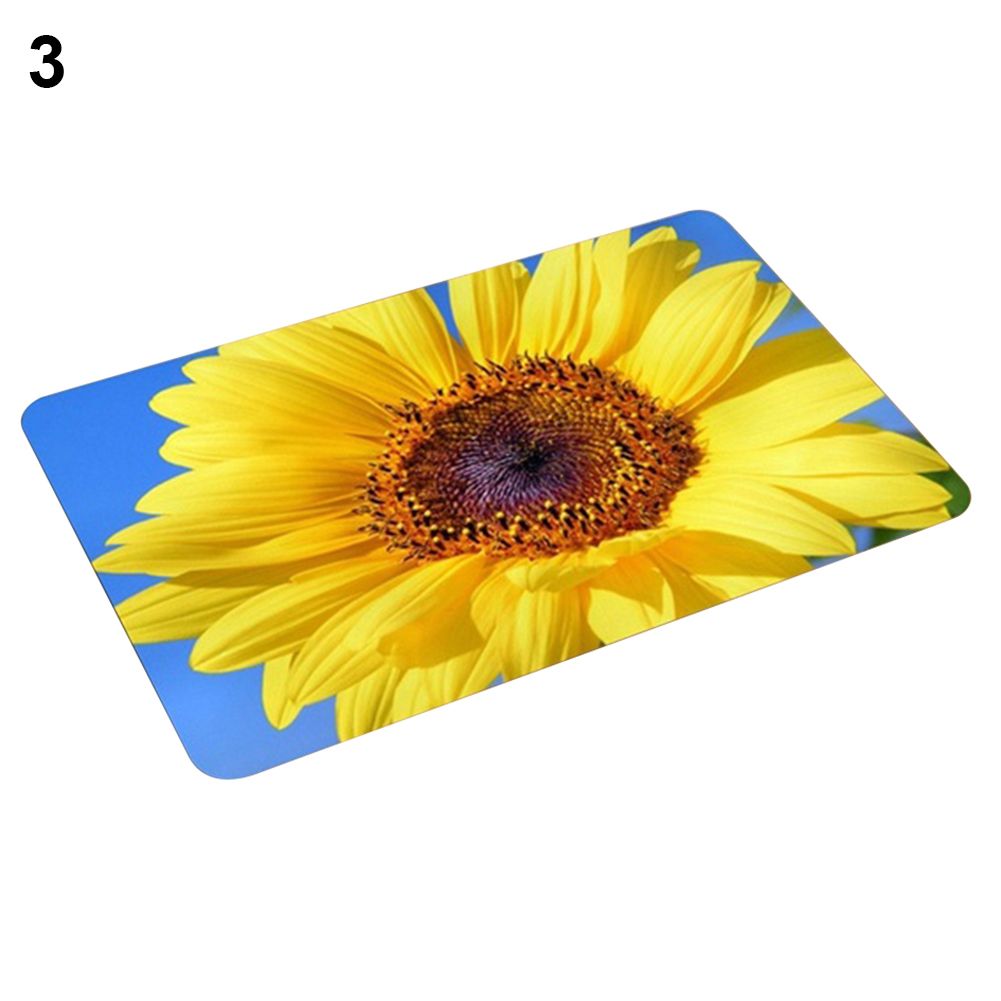 Sunflower Flannel Non-slip Water Absorption Door Mat Carpet Floor Bathroom Decor