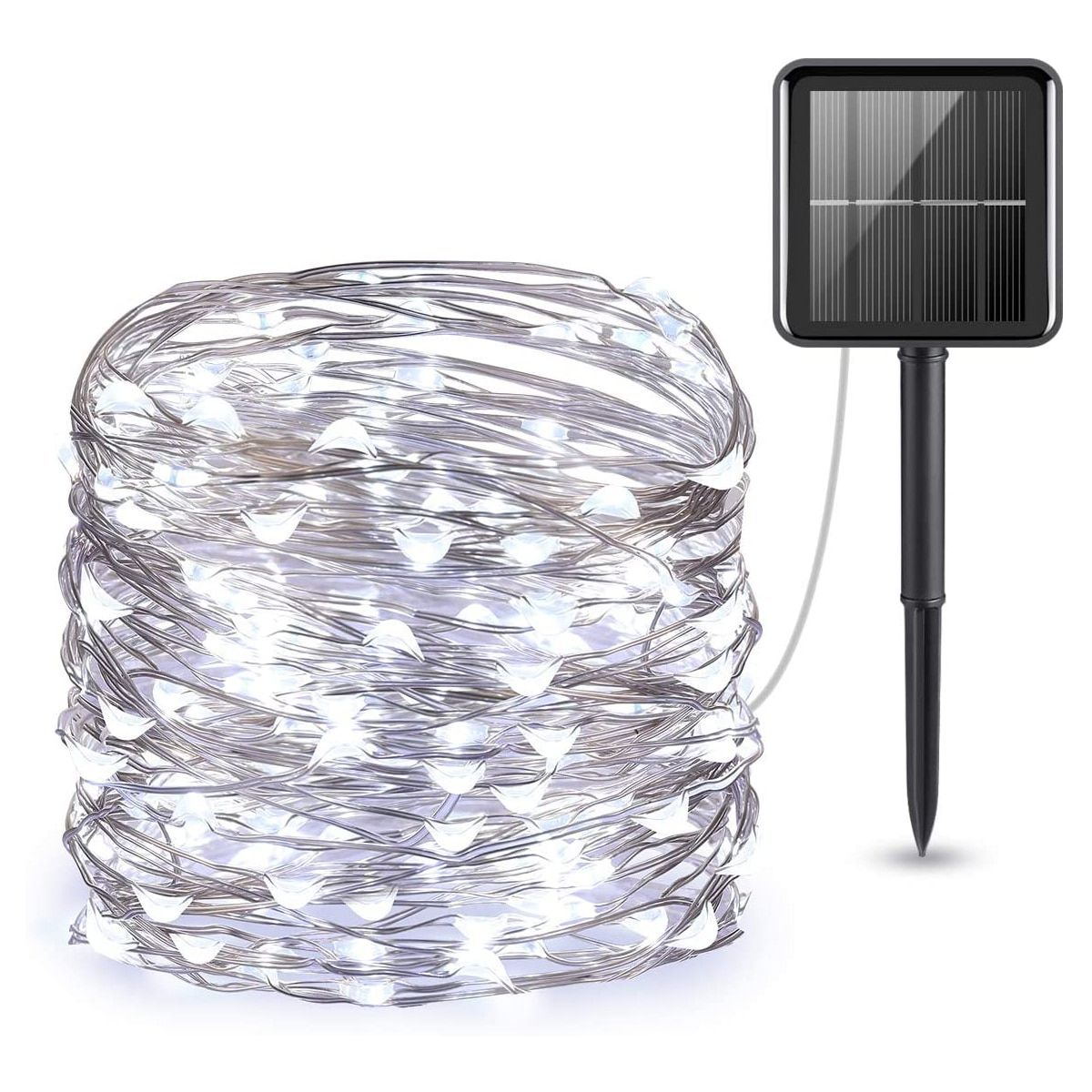 Solar  Fairy LED String Lights Garlands Christmas Festoon Sunlight Waterproof for Outdoor Garden Patio Balcony Decoration--Cold White--20M 200LED