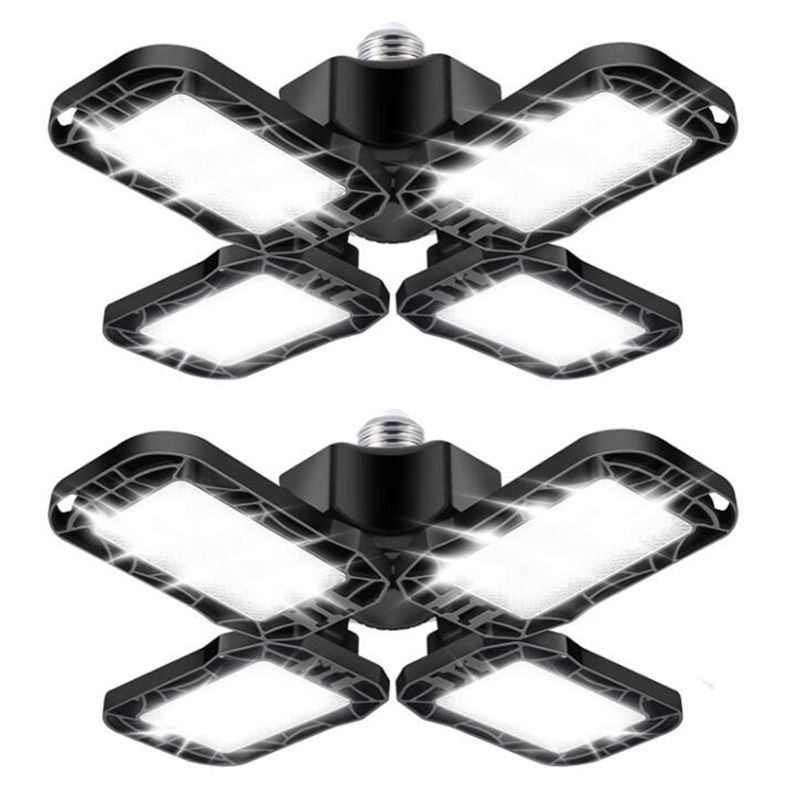 2-Pack LED Garage Light Led Shop Light 4000LM Garage Lights and 4 Adjustable Panels Shop Light for Barn Garage and Attic