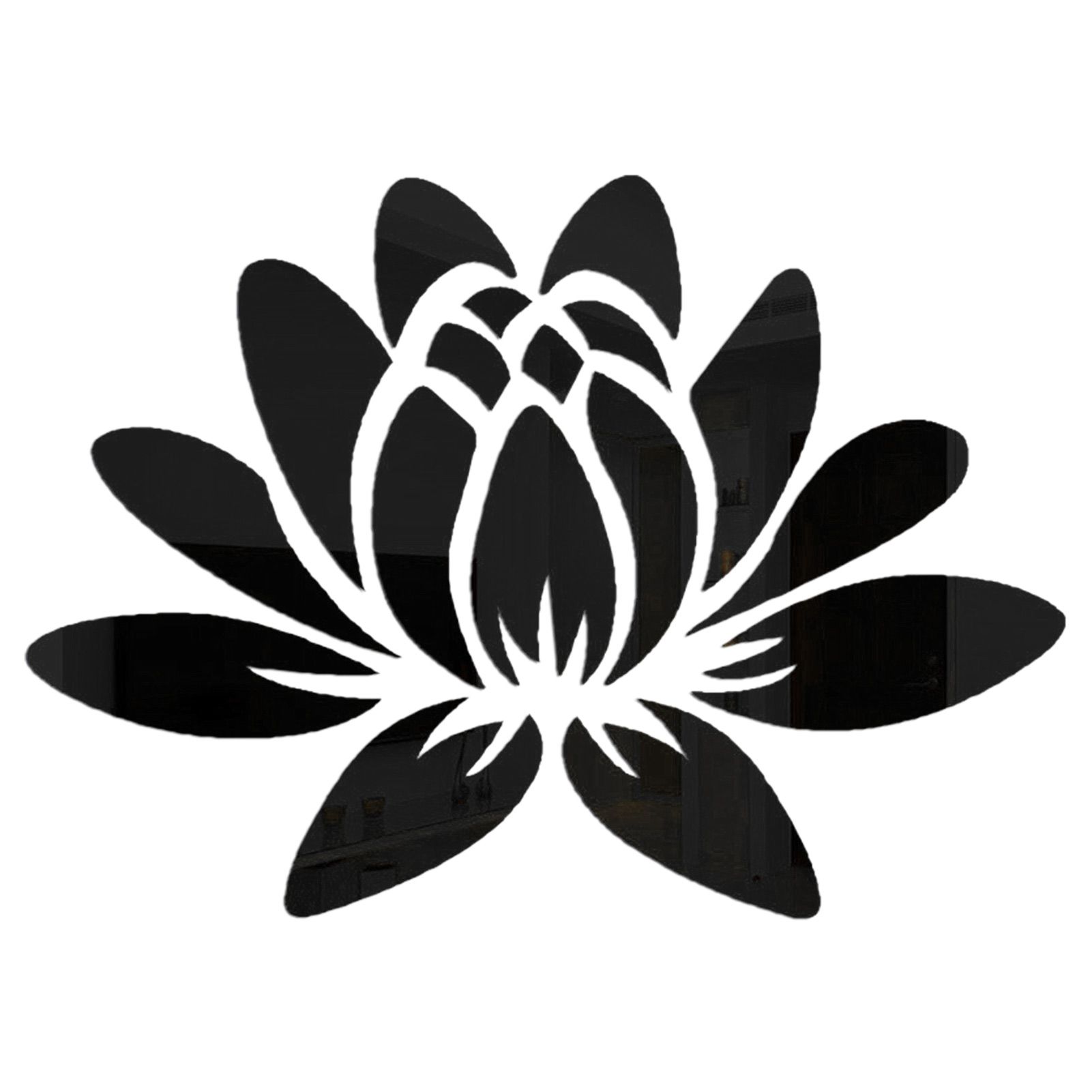 1 Sheet Wall Sticker Elegant Glossy Waterproof Self-adhesive Beautiful Flower Mirror Wall Decal Home Decoration
