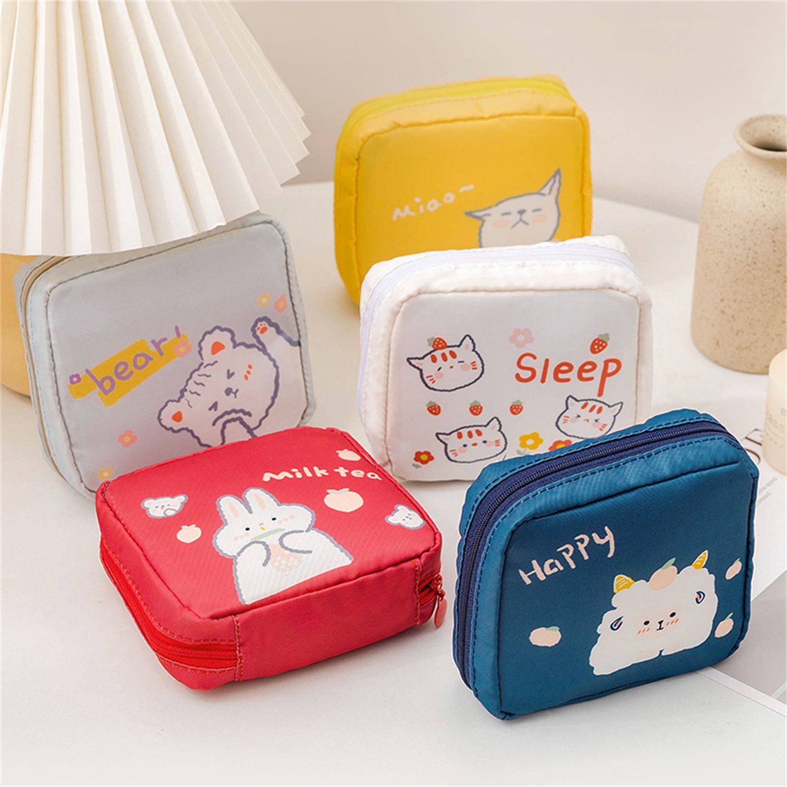 Storage Pouch Decorative Cartoon Printing Sundries Container