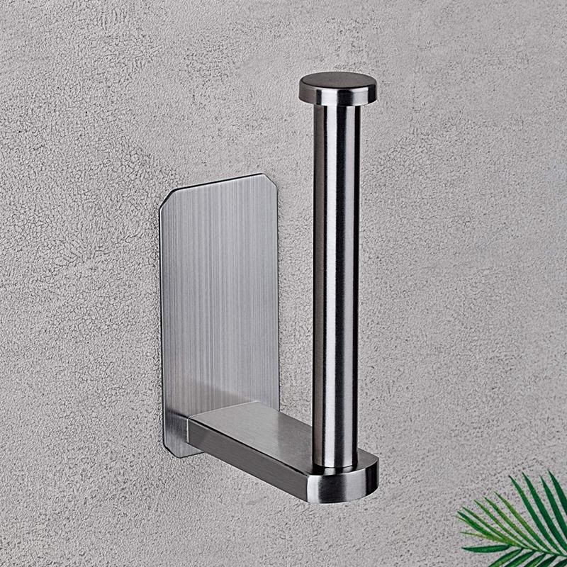 Self Adhesive Toilet Paper Holder SUS 304 Stainless Steel No Drilling Bathroom Kitchen Tissue Paper Roll Towel Holder Rustproof, Brushed Nickel Finish