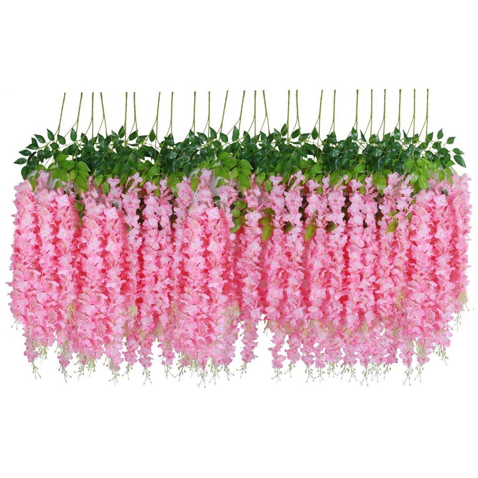 Artificial Wisteria Vine Ratta Silk Hanging Flower Garland