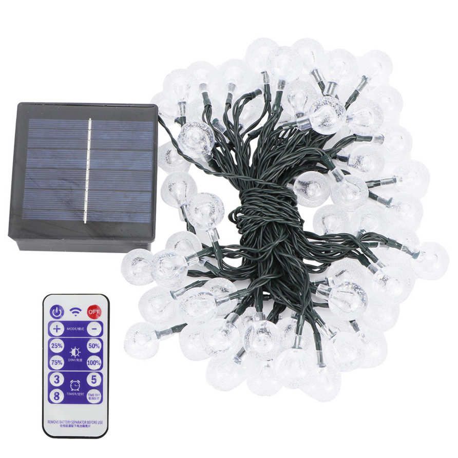 Waterproof Ball Bulb 10m 60LED Chips Solar Powered String Lights for Festive Party Decoration