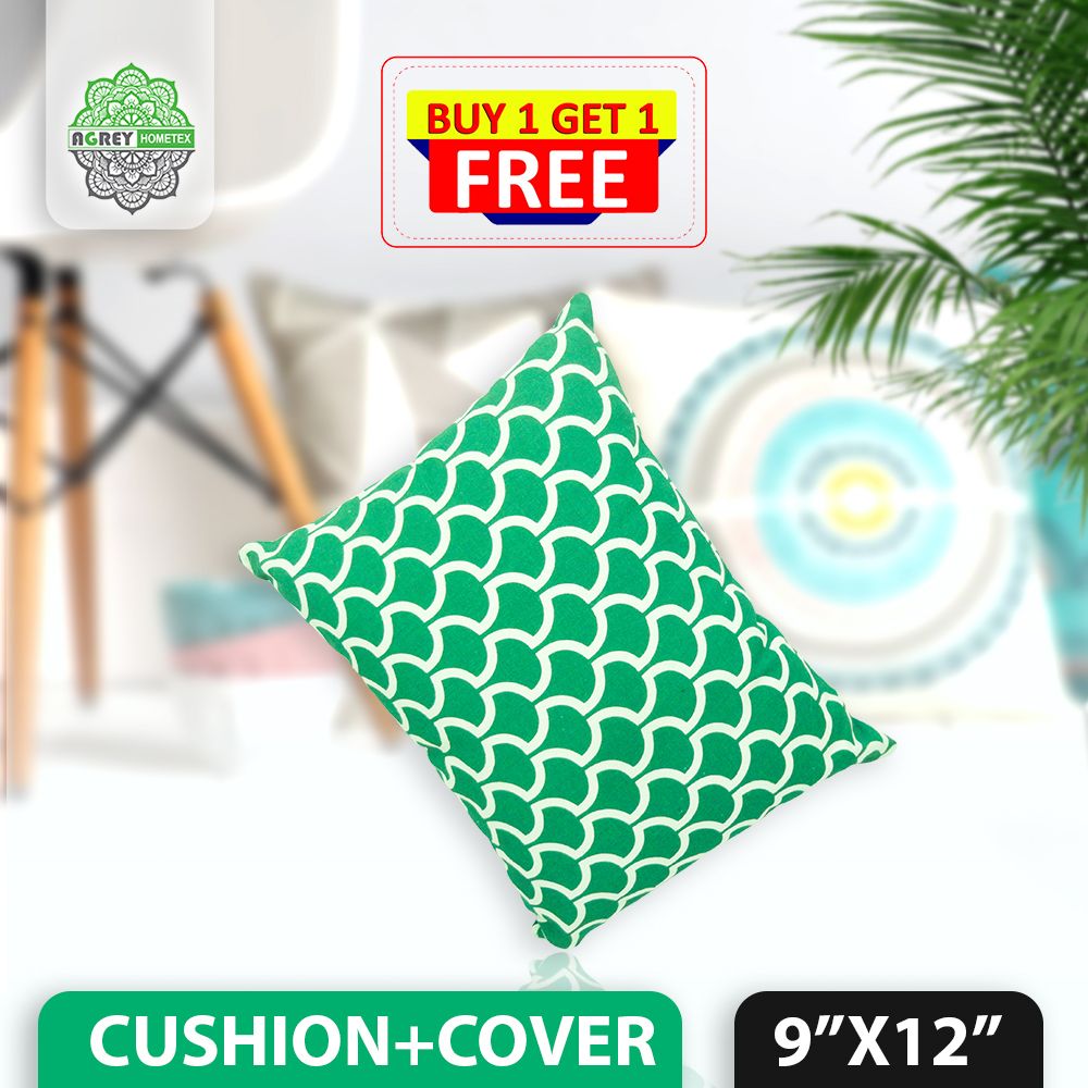 Decorative Cushion With Cover_Green_(9"x12")_Small
