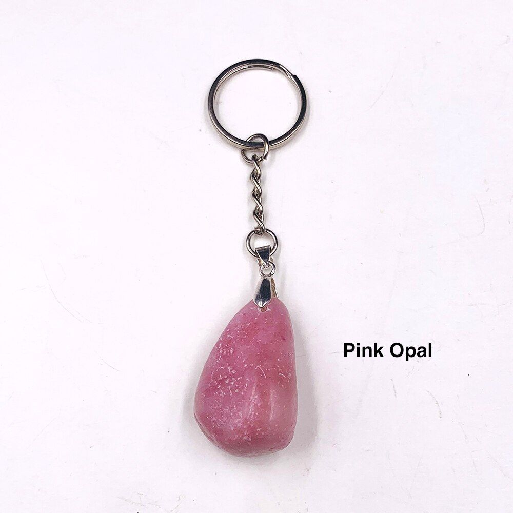 Natural Stone Keychains Handbag Purse Holder Nuggets Raw Amethysts Citrine Crystal Quartz gemStone Dangle Car Clasps Chains