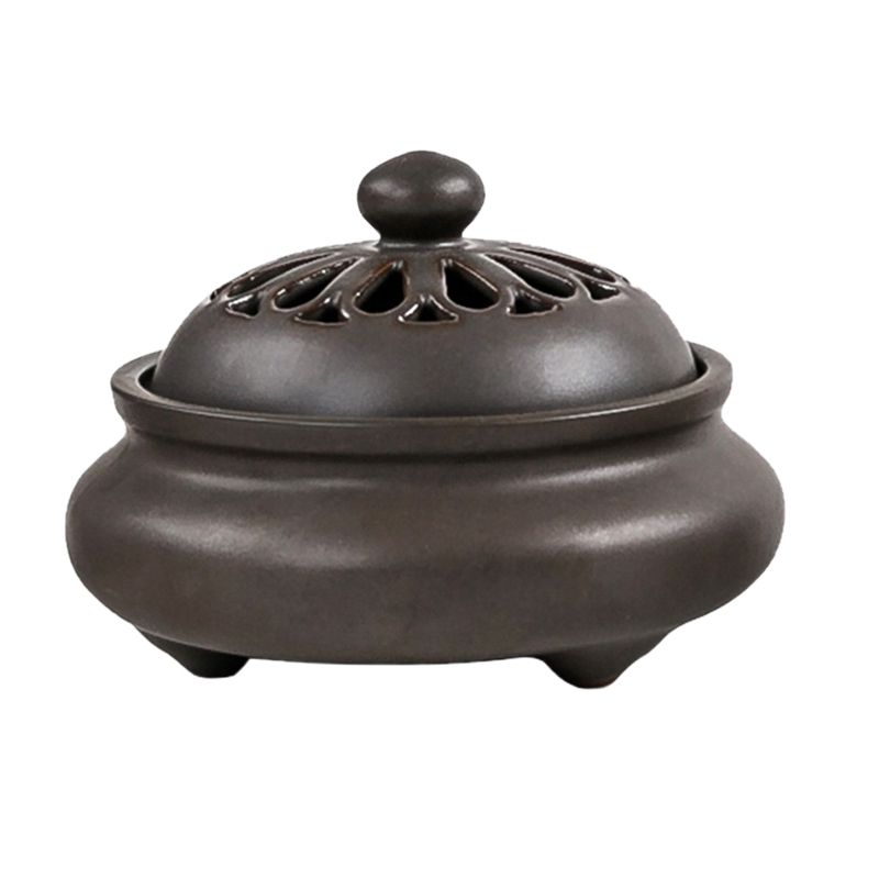 Retro Ceramic Incense Burners Vintage Portable Porcelain Censer Buddhism Incense Holder for Home Tea House Yoga Studio Home Decor